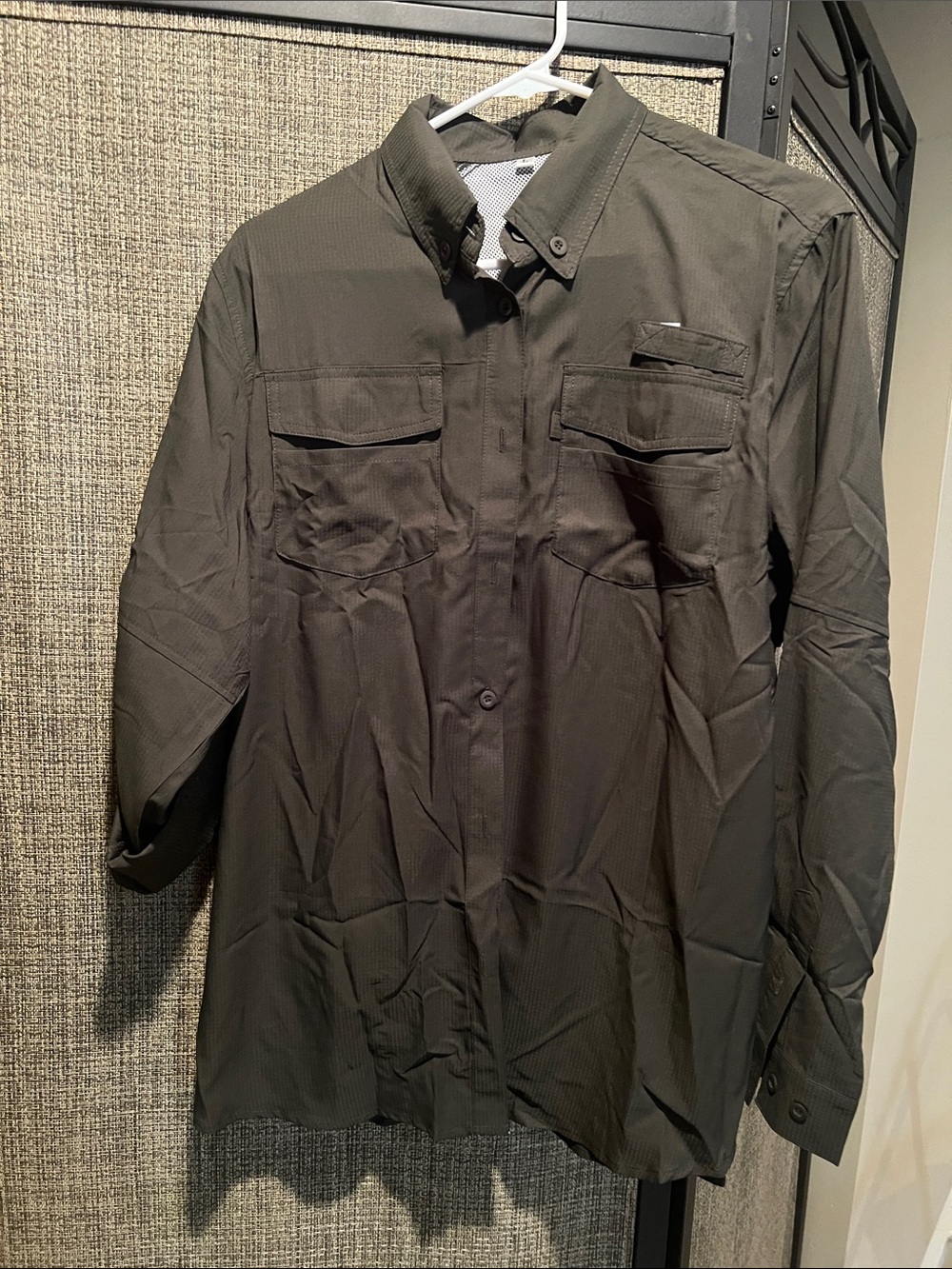 Women’s Olive Green Button-Front Utility Shirt Jacket